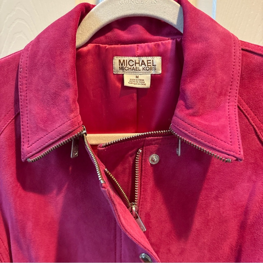 Michael Kors Women's Fuchsia Suede Jacket - Picture 3 of 9